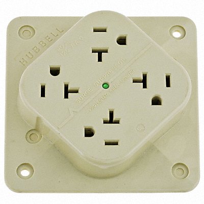 Receptacle Ivory 20 A 2P3W Back 1PK