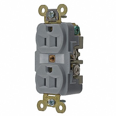 Receptacle Gray 15 A 2P3W Back Side 1PK