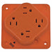 Receptacle Orange 15 A 2P3W Back 1PK