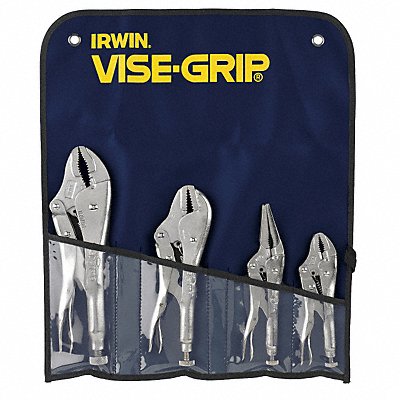 Locking Plier Sets Plain Grip 4 Pcs