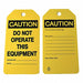 Caution Tag 5 3/4in H 3in W Polyprop PK6