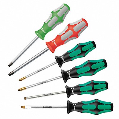 Screwdriver Set Slotted 1/4x6 6 Pc