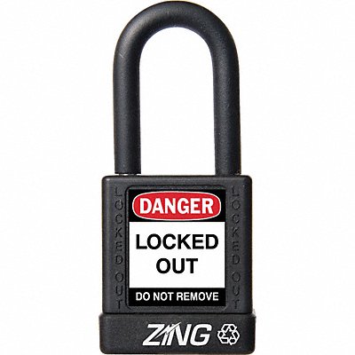 K7489 Lockout Padlock KA Black 1-3/4 H