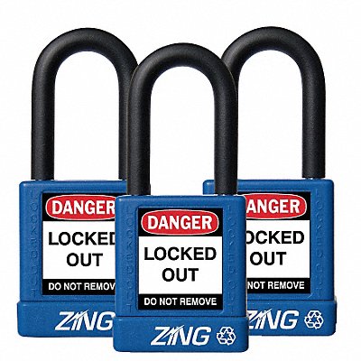 D8963 Lockout Padlock KA Blue 1-3/4 H PK3