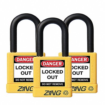 D8963 Lockout Padlock KA Yellow 1-3/4 H PK3