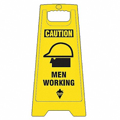 Floor Sign Yellow Polypropylene 24 in H