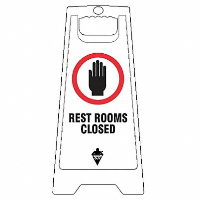 Restroom Sign White Plastic 24 in H