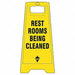 Restroom Sign Yellow Plastic 24 in H