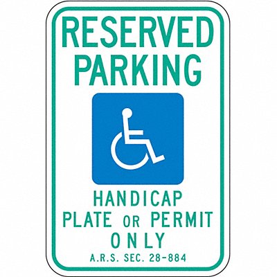 ADA Handicapped Parking Sign 18 x 12 