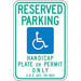 ADA Handicapped Parking Sign 18 x 12 