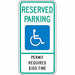 ADA Handicapped Parking Sign 24 x 12 