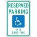 ADA Handicapped Parking Sign 18 x 12 