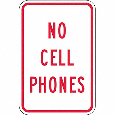 Reflective No Phone Sign 18x12in Alumin