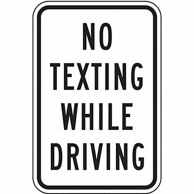 No Texting Traffic Sign 18 x 12 