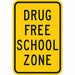 Reflective Drug Free Sign 18x12in Alumin