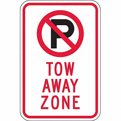 Tow Zone No Parking Sign 18 x 12 