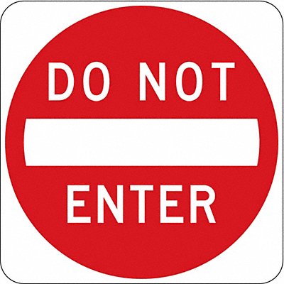 D9624 Do Not Enter Traffic Sign 24 x 24 