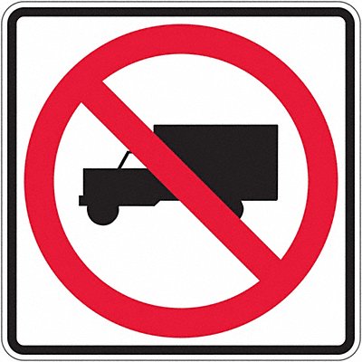 D9706 No Trucks Traffic Sign 24 x 24 