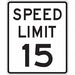 D9758 Speed Limit 15 Traffic Sign 24 x 18 