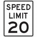 Speed Limit 20 Traffic Sign 24 x 18 