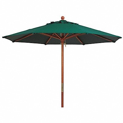 9ft Wooden Market Umbrella forest green