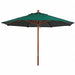 9ft Wooden Market Umbrella forest green