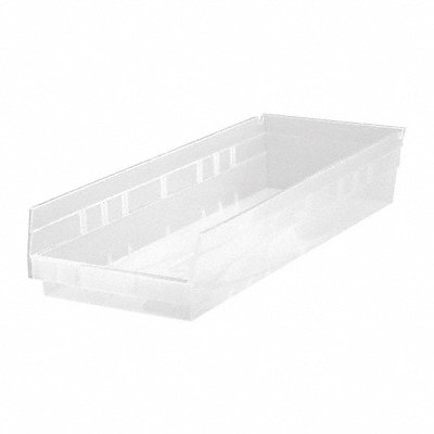 Shelf Bin Clear Polypropylene 4 in