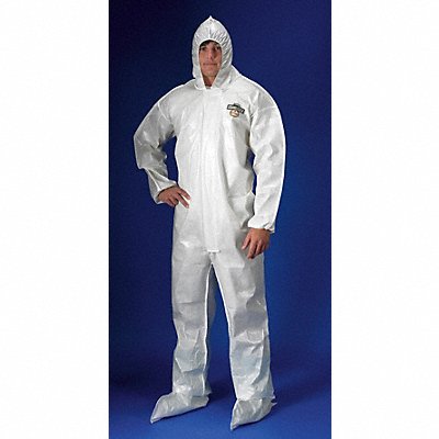 Hooded Coverall w/Boots White 4XL PK12