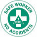 Hard Hat Emblem Label Green/White