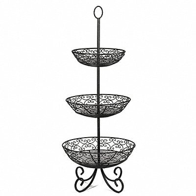 Food Serving Basket w/Legs 13.87 W Black