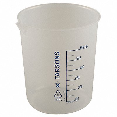 Beaker 600mL 127.6 mm H 117.2 mm Dia PK4