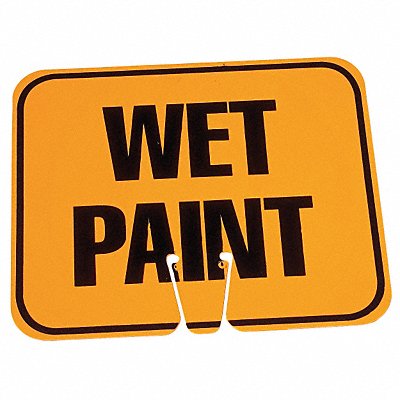 Traffic Cone Sign Org/Black Wet Paint