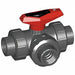 PVC Ball Valve 3-Way Union FNPT 1-1/2 in