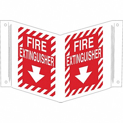 Fire Extinguisher Sign 12X18 WHT/R