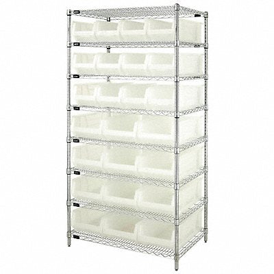 Bin Shlvng 24inx74inx36in Clear