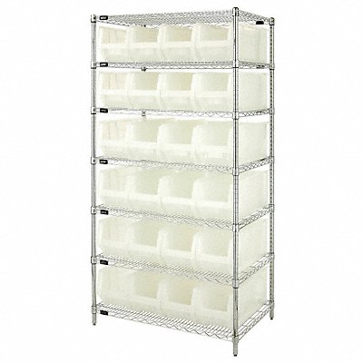 Bin Shlvng 24inx74inx36in Clear