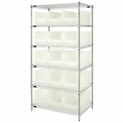 Bin Shlvng 24inx74inx36in Clear