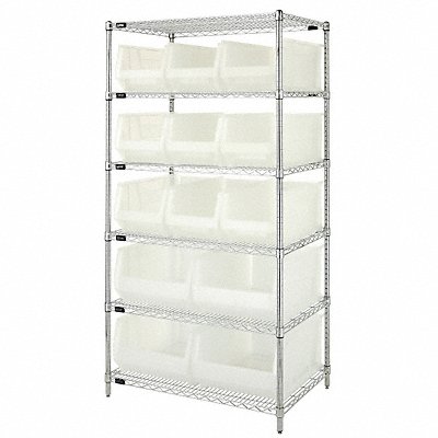 Bin Shlvng 24inx74inx36in Clear