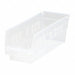 Shelf Bin Clear Polypropylene 4 in