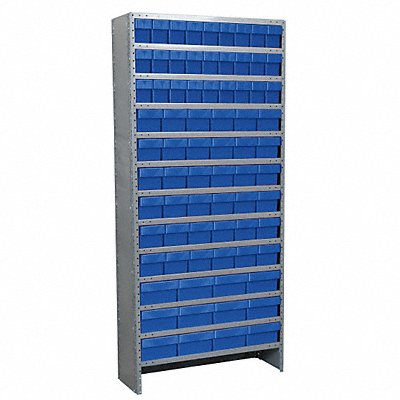 Enclosed Bin Shlvng 12x79x36in Blue