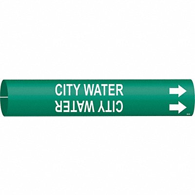 Pipe Marker City Water 2 in H 2 in W