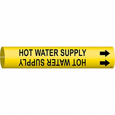 Pipe Marker Hot Water Supply 2 13/16in H