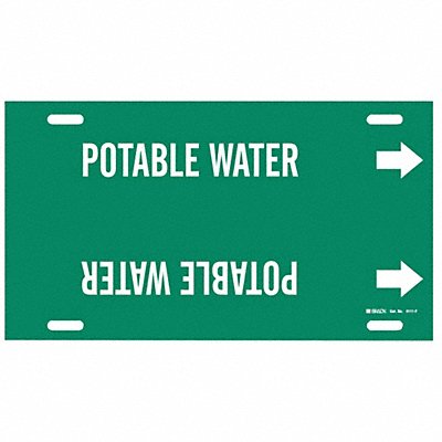 Pipe Marker Potable Water 8 in H 16 in W