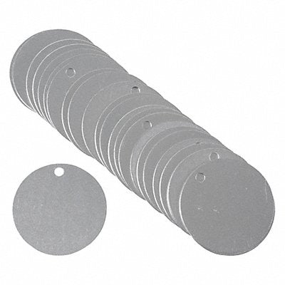 Blank Tag Aluminum 1 1/2in W Silver PK25