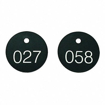 Engraved Numbered Tags Plastic PK100