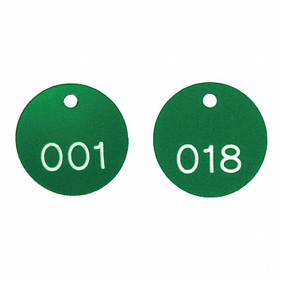 Engraved Numbered Tags Plastic PK100