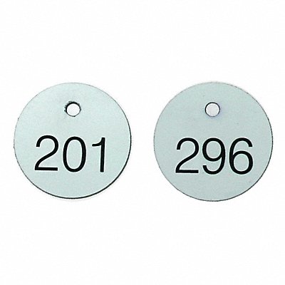 Engraved Numbered Tags Plastic PK100