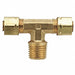 Branch Tee Brass CompxM 1/4Inx1/8In PK10