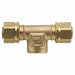 Branch Tee Brass CompxF 1/4Inx1/8In PK10