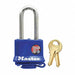 Keyed Padlock 1/2 in Rectangle Blue